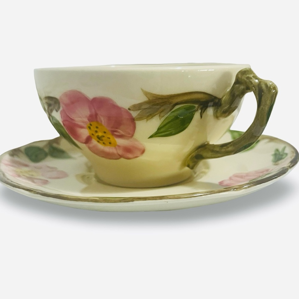Vintage 1950s Franciscan Desert Rose Cup and Saucer Set of 8 - Picture 7 of 10